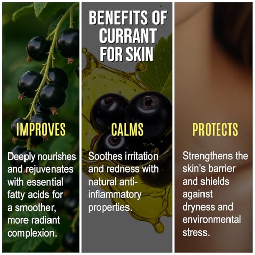 Black Currant Seed Oil Cold Pressed ? 100% Pure Natural Carrier Oil for Skin & Hair | Rich in GLA & Omega Fatty Acids | Moisturizer for Face, Scalp, Nails | 4 fl oz