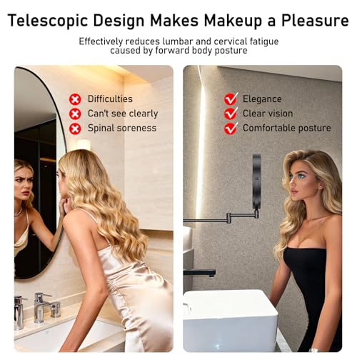 Wall Mounted Makeup Mirror with Magnification, 30X Magnifying Mirror for Wall, Bathroom Mirror for Shaving, Vanity Mirror Wall Mounted for Daily use, 8 Inch