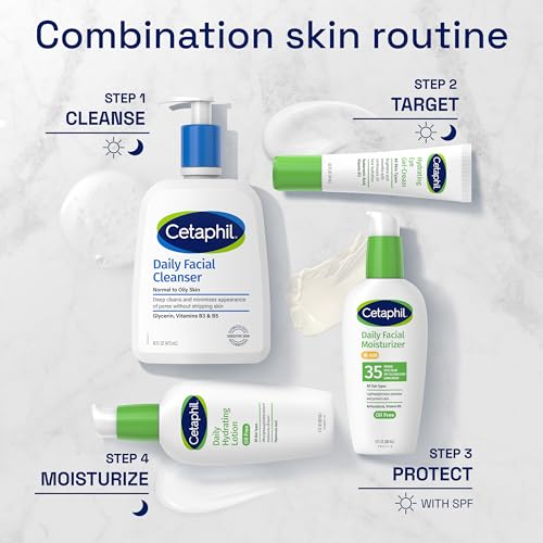 Cetaphil Face Wash, Daily Facial Cleanser for Sensitive, Combination to Oily Skin, NEW 8 oz 3 Pack, Gentle Foaming, Soap Free, Hypoallergenic