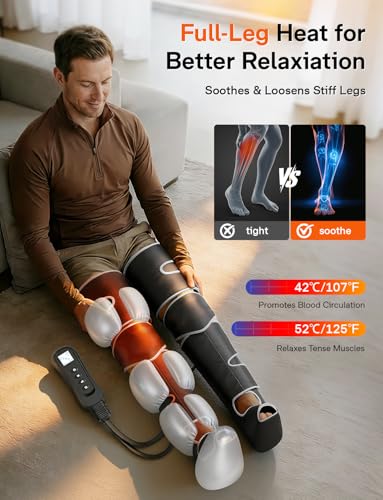 ALLJOY Leg Massager with Heat and Compression for Pain Relief