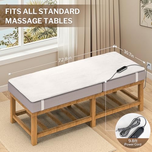 HOMLYNS LuxeHeat Fleece Massage Table Warmer Heating Pad - 30" x 72"