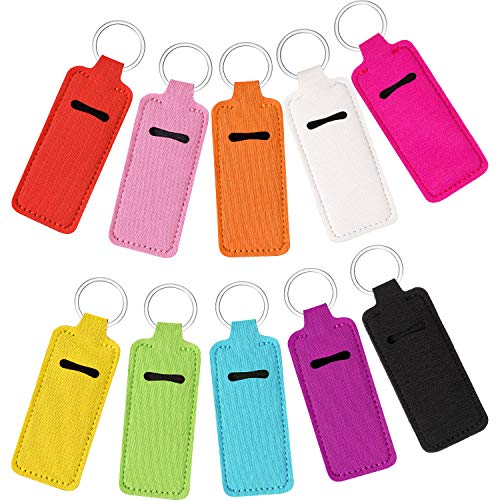 Boao 10-Piece Lipstick Holder Keychain Set with Clip