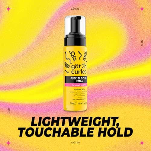 Got2B Curled Flexible Curl Foam Mousse for Wavy & Curly Hair - 6.7 oz