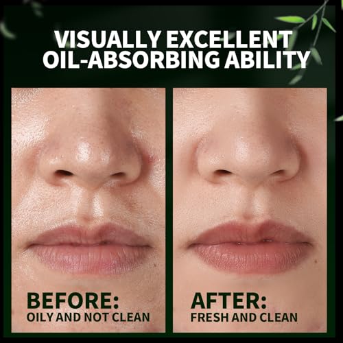 Bamboo Charcoal Blotting Paper for Oily Skin, 1200 Sheets