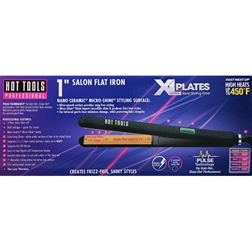 HOT TOOLS 1" Flat Iron - Extra Long Plate