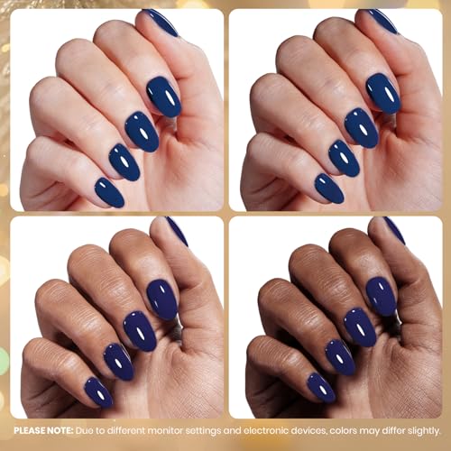 Beetles Navy Blue Gel Polish 15ML - Eclipse Blue Creme Variant, Long-Lasting & Chip-Resistant