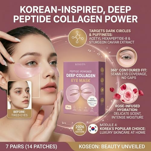 Collagen Eye Mask Patches - 7 Pack for Dark Circles & Puffiness