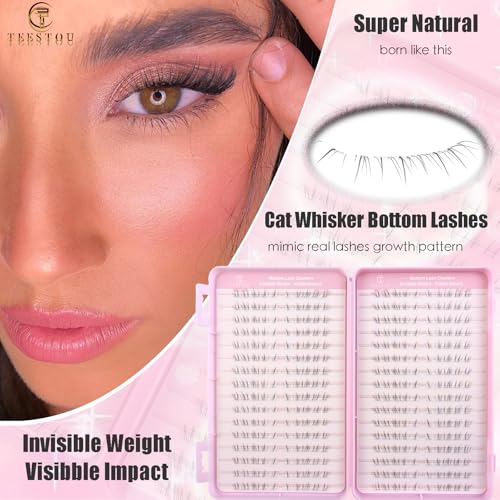 Bottom Lash Clusters Natural Wispy Clear Band J Curl 4-8mm