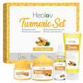Turmeric Skincare Set ? Turmeric Face Cleanser, Body Scrub, Cream & Facial Serum ? Skin Brightening Hyperpigmentation Treatment, Dark Spot Corrector ? Skincare Kit for a Glowing Complexion