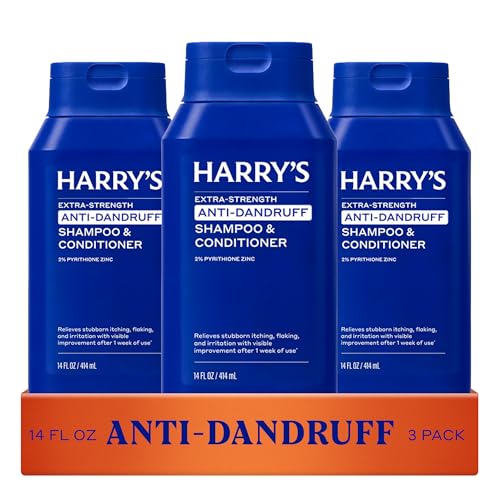Harry's Extra-Strength Anti-Dandruff 2 in 1 Shampoo, 3 Pack
