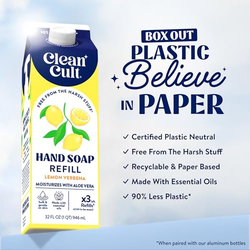 Cleancult Lemon Verbena Hand Soap Refills - 32 oz (3 Pack)