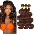 WuvuSnm Brown #4BB Human Hair Bundles 24-28 Inch Body Wave, Light & Dark Brown