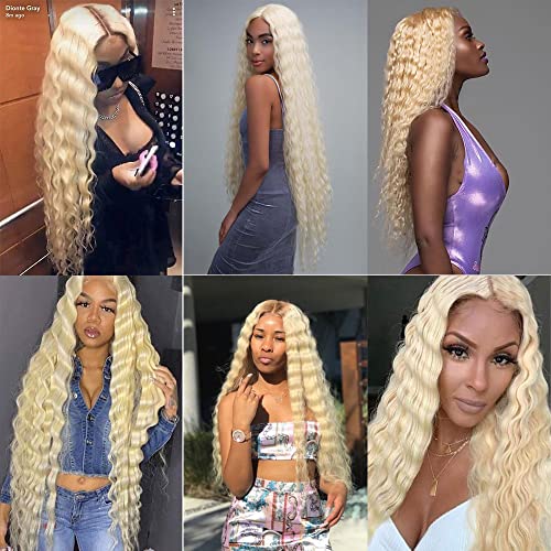 330g 16 Inch Blonde Human Hair Bundle 613 Deep Wave Bundles Double