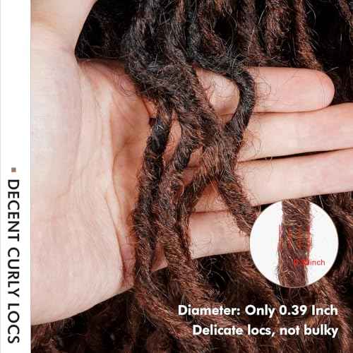 ToyoTress Toceana Curly Locs Crochet Hair - 26 Inch 8 Pcs (96 Strands) 3 Tones Ombre Brown Pre-looped Crochet Locs, Crochet Faux Locs Pre-twistedBraids Synthetic Braiding Hair (26 Inch,OT30/27-8P)