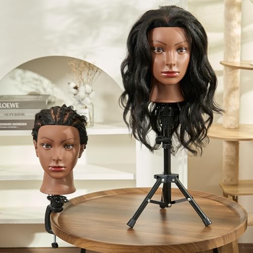 Human Hair Mannequin Head 20-22 Inch with Stand & Clamp