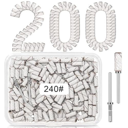 240 Grit Mini Sanding Bands for Nail Drill - 200 Pcs, Extra Fine