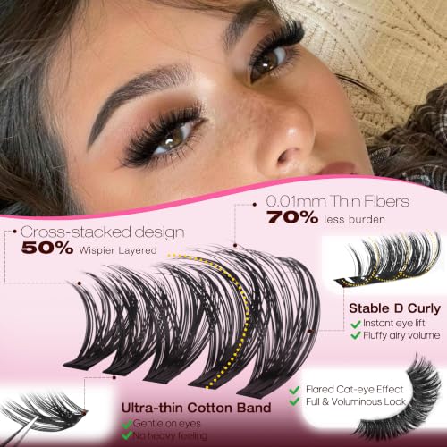 Lash Clusters Kit 590pcs with Bond & Seal - 30D to 100D