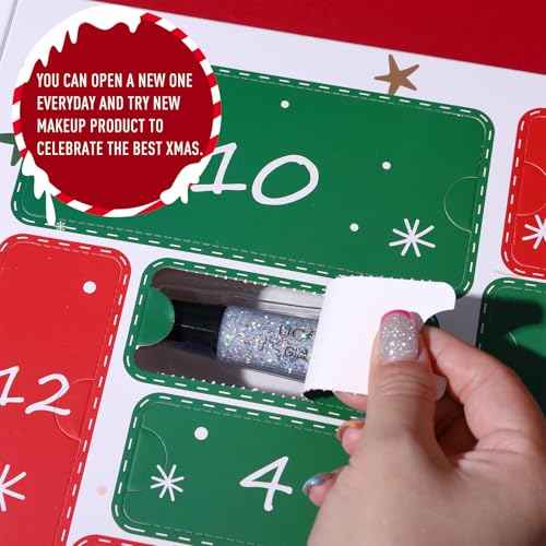 UCANBE Makeup Advent Calendar 2024, 12 Days Christmas Countdown Calendar Surprise Gift Kit, Xmas Holiday Festival Cosmetic Starter Makeup Set with 12 Beauty Boxes for Women Teens Girls