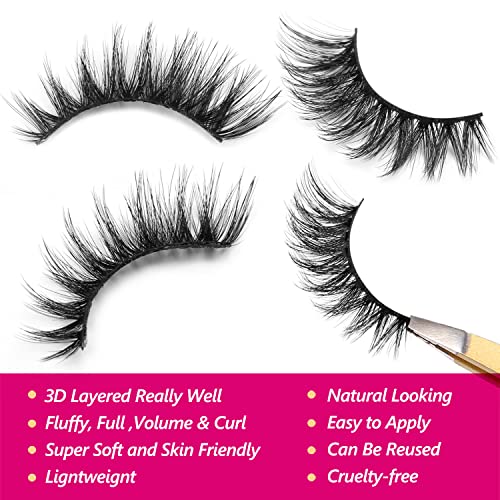 Eliace 3D Mink Lashes 15 Pairs Cat Eye Wispy Fake Eyelashes