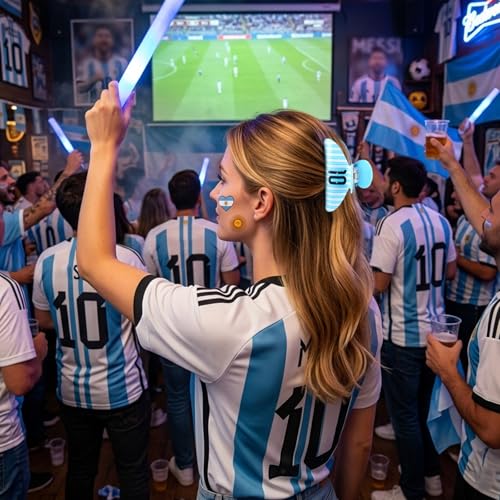 Argentina Jersey Claw Clip Hair Accessory Bundle