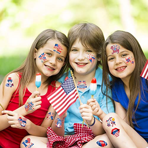 HOWAF 4th of July Temporary Tattoos, 96-Piece Patriotic Tattoo Stickers