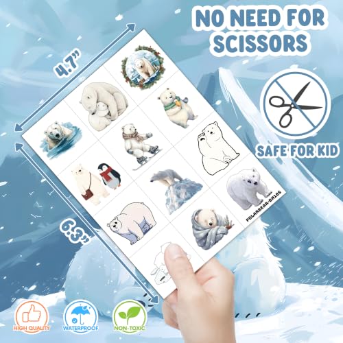 96 Polar Bear Temporary Tattoos – Party Favors & Decorations