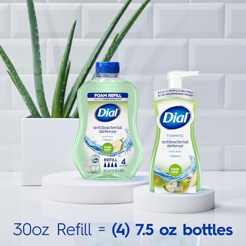 Dial Fresh Pear Antibacterial Foaming Hand Soap Refill 30 Fl Oz (Pack of 4)