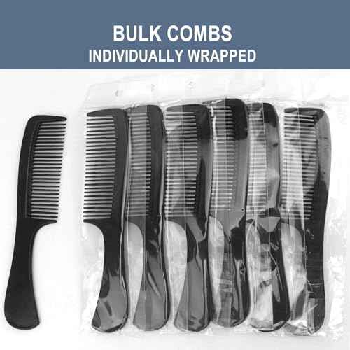 30 Pack Plastic Combs, Wide Longer Teeth Design, Individually Wrapped, Bulk Combs For Hotel, Airbnb, Shelter/Homeless/Home/Charity (8 inch, 30, Count)