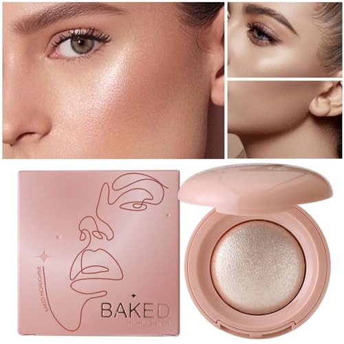 Baked Highlighter Powder Palette - Buildable Shimmer Makeup