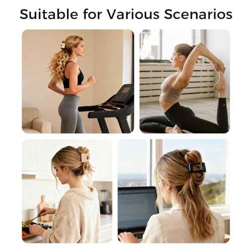 8 Pack Hair Clips for Women and Girls, Matte Non-Slip Large Claw Clips, Strong Hold for Hair Accessories, Multi-functional without Pressure Marks French Barrette Hairclips for Thick&Thin Hair