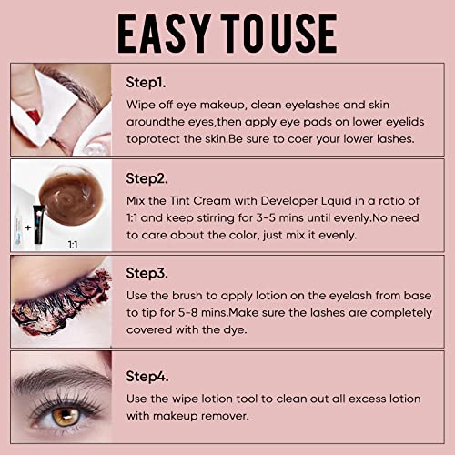 Libeauty Lash Color Kit Black Eyelash Color Volumizing Eyebrow Hair Coloring Kit DIY Use At Salon Or Home Natural Eyelash Treatment