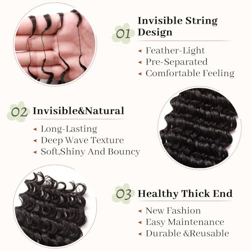 Curly Crochet Hair Extensions 18 Inch Deep Wave 100 Roots
