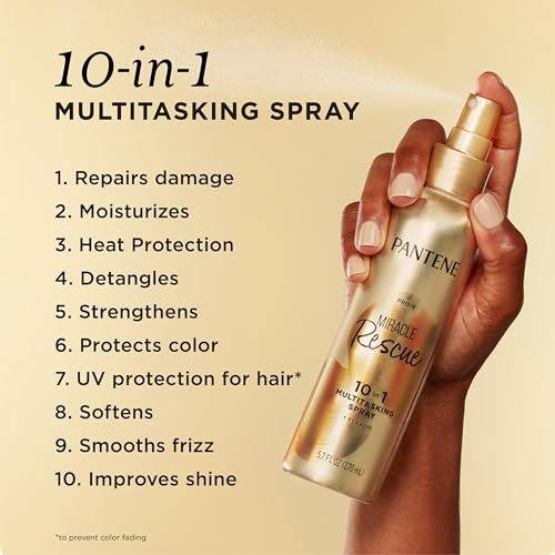 Pantene Miracle Rescue 10-in-1 Multitasking Hair Spray with Heat Protection 5.7 oz (Pack of 1)
