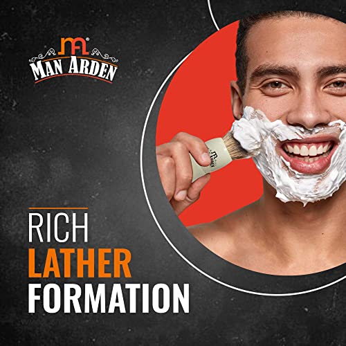 Man Arden Royal White Premium Shaving Brush With Ultra Soft & Absorbent Bristles & Long Handle | Cruelty Free | For A Smooth Shave