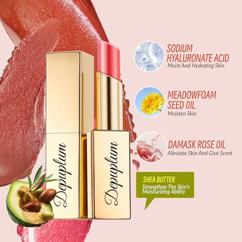 Depuplum Orange Red Shimmer Lip Balm - Moisture Tinted Gloss