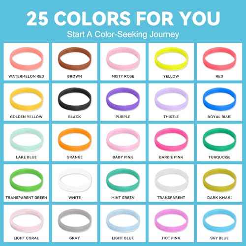 HOYOLS 2500 pcs Colorful Elastic Hair Rubber Bands, Small Hair Ties Accessories No Pull No Damage Stretch Holder for Girls Women TPU (25 Mixed Multi Hue)