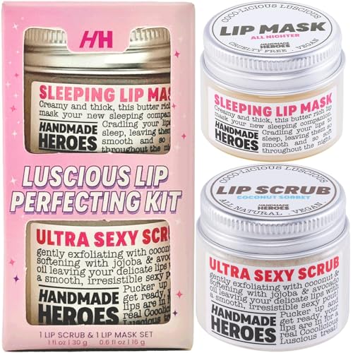 Natural Coconut Lip Scrub & Mask Set - Vegan Exfoliator