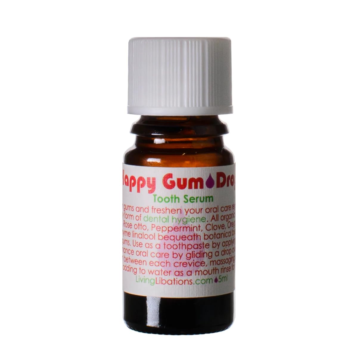 Living Libations - Organic Happy Gum Drops Tooth Serum for Clean Smiles | Natural, Wildcrafted, Vegan Clean Beauty (0.17 fl oz | 5 ml)