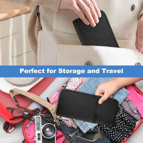 SITHON Hot Iron Holder & Mat, Heat Resistant Hair Tools Travel Bag Portable Hot Tools Organizer Cover Pouch for Curling Irons, Flat Irons, Hair Straightener and Styling Tools (Bag Only) (Black)