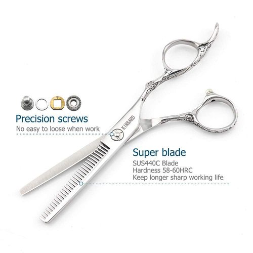Hair cutting scissors 7 inch and hair thinning scissors 6 inch 440C professional hair scissors