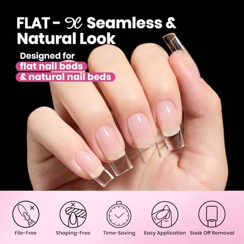 Beetles Flat-X Square Coffin Nail Tips 16 Sizes 320pcs Medium