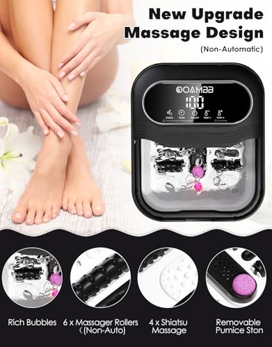 Collapsible Foot Spa with Heat & Bubble Jets - XL Touch Screen