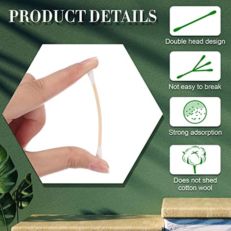 10000 Pc Cotton Swabs with Wooden Sticks Bulk Ear Buds