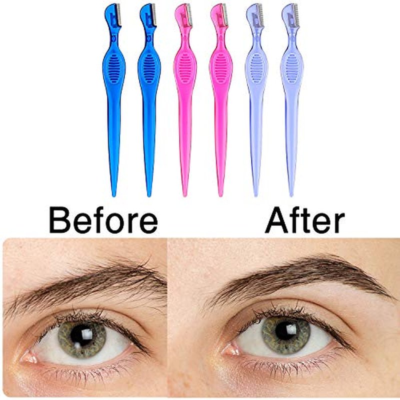30 Pcs Dermaplane Razor Eyebrow Razor for Women Trimmer Shaver with Precision Cover Multipurpose Exfoliating Dermaplaning Tool Facial Hair Removal for Women Face Lip Grooming, 3 Colors