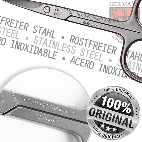 3 Swords Germany Stainless Steel Curved Cuticle Scissors with Case