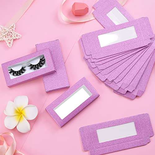 20 Pieces Eyelash Boxes with Clear Window & 20 Mascara Wands