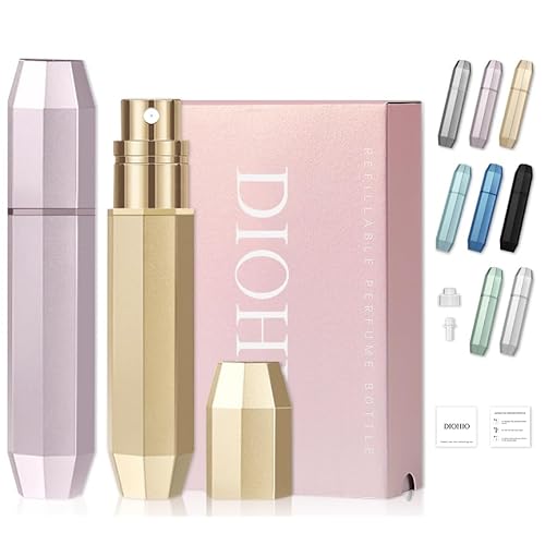 5ml Perfume Atomizer Travel Refillable, 3PCS Perfume Travel Refillable Bottle,Bottom-Filling Fragrances Perfumes Bottle,Mini Cologne Dispenser,Portable Sprayer (gold-pink)