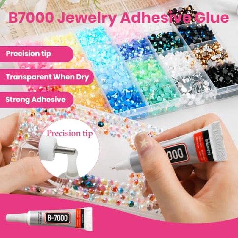 144000 Resin Rhinestones 48 Colors 3mm Flatback Gems with B7000 Glue