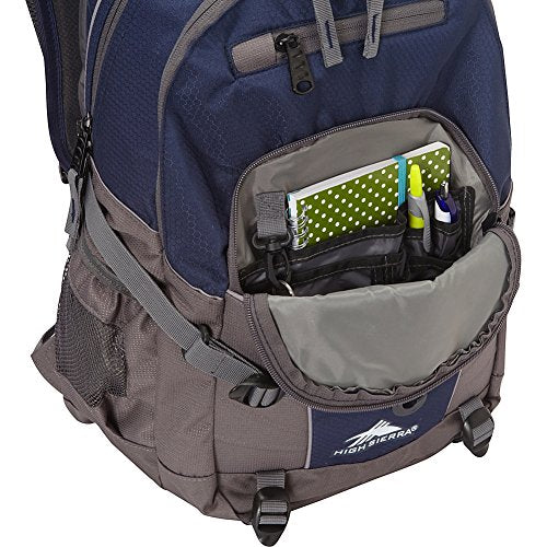 High Sierra Loop Backpack, Travel, or Work Bookbag with tablet sleeve, One Size, True Navy/Graphite Blue