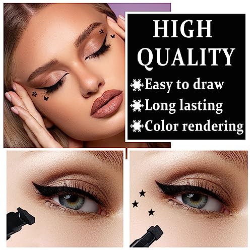 5-Piece Liquid Eyeliner Stamp Pen Set - Double-Headed Waterproof